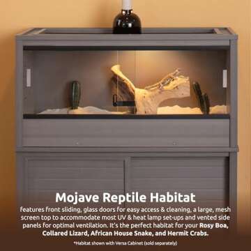 New Age Pet ECOFLEX 36" Mojave Reptile Lounge -Durable Wood Plastic Composite Habitat with Ventilati...