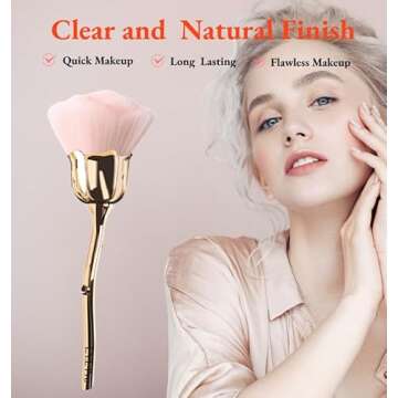 L.Y.L Pro Rose Makeup Brush – Super Large Powder Brush for Face & Powder Cosmetics – Cruelty-Fre...