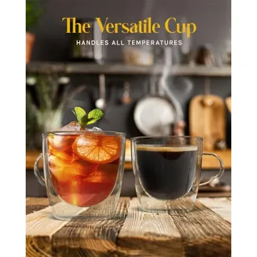 Kitchables Double Walled Glass Coffee Mugs Set of 4 Insulated