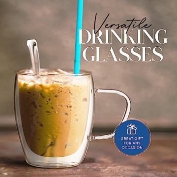 Kitchables Double Walled Glass Coffee Mugs Set of 4 Insulated