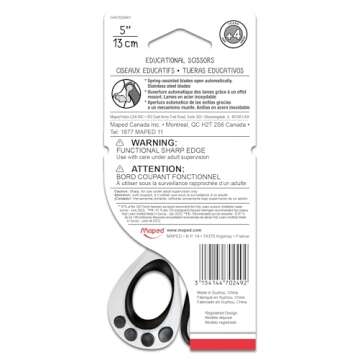 Maped Helix USA Koopy Spring-Assisted Educational Scissors, Kids, 5 Inch, Blunt Tip, Right Handed Us...
