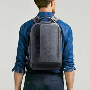 K&F Concept Professional Camera Backpack Large Size Photography Bag Compatible with Camera DSLR, 14....
