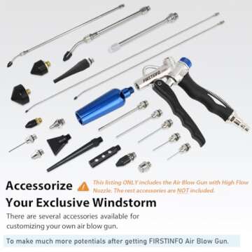 FIRSTINFO Adjustable Air Flow Blow Gun for All Cleaning Tasks