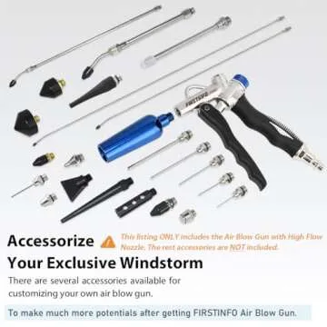 FIRSTINFO Adjustable Air Flow Blow Gun for All Cleaning Tasks