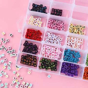 GHUO 2 Pack 36 Grids Plastic Organizer Box with Adjustable Dividers, Clear Storage Container for Letter Board Letters, Jewelry