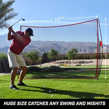 GoSports 10 ft Golf Practice Hitting Net for All Skill Levels