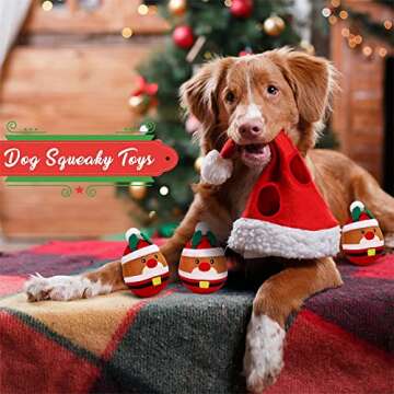 BAPSOUZU Squeaky Dog Chew Toys for Aggressive Chewers, Dog Toys for Large Medium Small Breed Dog, (C...