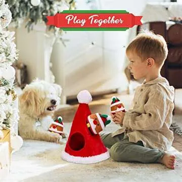 BAPSOUZU Durable Christmas Squeaky Dog Chew Toys