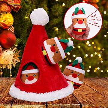 BAPSOUZU Durable Christmas Squeaky Dog Chew Toys