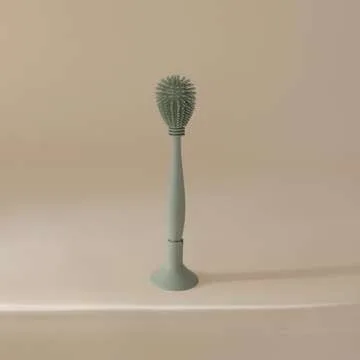 Mushie Baby Bottle Brush with Suction Base - Cambridge Blue