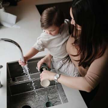 mushie Baby Bottle Brush | Soft Silicone with Suction Base (Cambridge Blue)