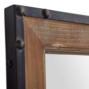 Stone & Beam Wood and Iron Wall Mirror for Any Decor