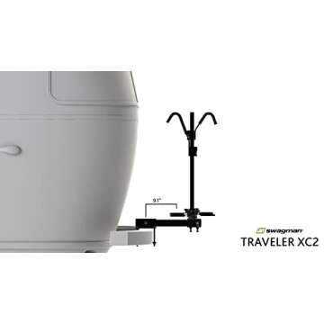 Swagman Bicycle Carrier TRAVELER XC2 RV Approved Hitch Mount Bike Rack , Black