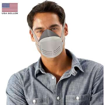 Tesoro Moda Reusable Respirator Mask with 7 Filters – Half Mask Respirator for Woodworking, Welding, Polishing Painting and Work Protection – Comfortable Quick-Release Headband and Dual Filtration