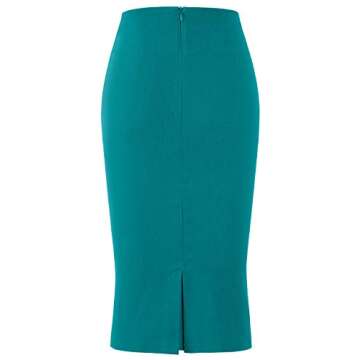 MUXXN Women's Retro 1950s Style Empire Waist Bodycon Stretch Skirts