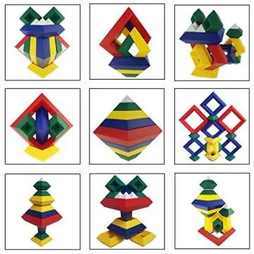 KUTOI Pyramid Stacking Toy Building Blocks 3D Puzzle Brain Teasers for Kids and Adults-Creative Preschool Learning Activities- Toddler Building Toys, Kids Blocks for 3 Year Old Boys & Girls