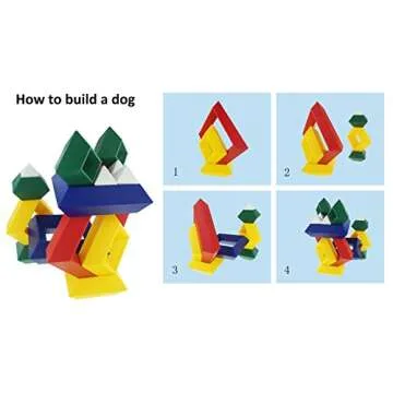 KUTOI Pyramid Stacking Toy Building Blocks 3D Puzzle Brain Teasers for Kids and Adults-Creative Preschool Learning Activities- Toddler Building Toys, Kids Blocks for 3 Year Old Boys & Girls