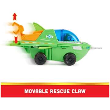 Paw Patrol Aqua Pups Rocky Transforming Sawfish Vehicle with Collectible Action Figure, Kids Toys for Ages 3 and up