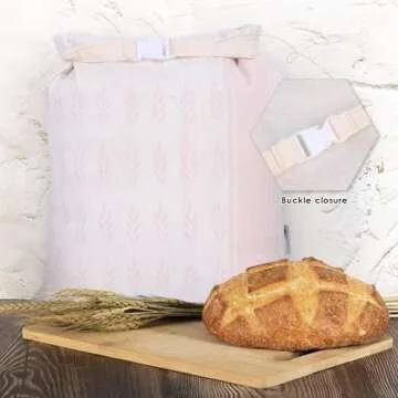 Oxzawg Reusable Bread Bags for Homemade Bread, 2 Pack Cotton Beeswax Bags for Sourdough Bread, XL Bread Storage Bag