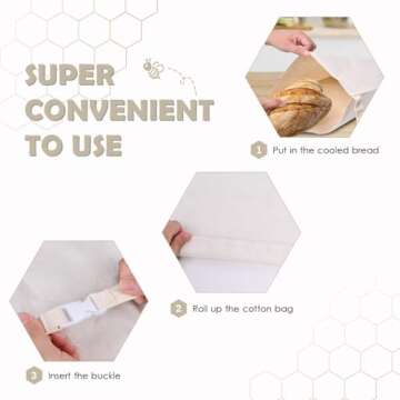 Oxzawg Reusable Bread Bags for Homemade Bread, 2 Pack Cotton Beeswax Bags for Sourdough Bread, XL Bread Storage Bag