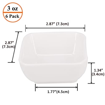 Belinlen Stylish 3oz Ceramic Dip Bowls Set - Perfect for Sauces