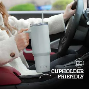 O'JAY Insulated 40oz Tumbler with Handle and Straw Lid - 100% Leak-Proof - Cupholder Friendly Travel Mug - Stainless Steel Insulated Tumbler with lid and straw - Gifts for Women Men Him Her.