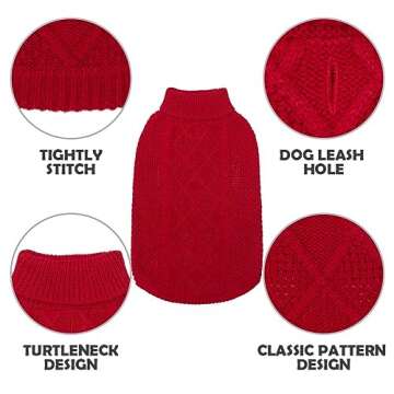 Mihachi Turtleneck Dog Sweater Winter Coat Apparel