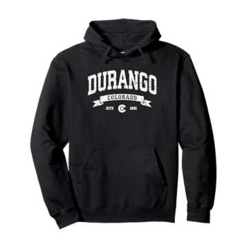 Durango Hoodie, Vintage Durango Colorado Sweatshirt Gifts CO Pullover Hoodie