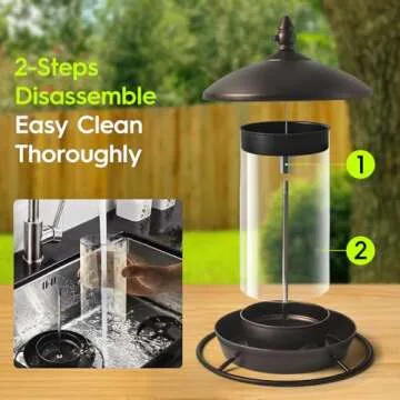 Youvip Metal Roof Bird Feeder - Chew Proof for Outdoor Hanging Wild Bird Seeds. Bronze