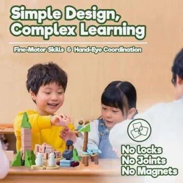 Taksa Toys Creative Unique Building Stem Toys for Kids Ages 4 5 6 7+ Educational Blocks Resources for Learning, Open-Ended Montessori Toys for Girls Boys Fine Motor Skills, Reggio Emilia Toys 72 Pcs