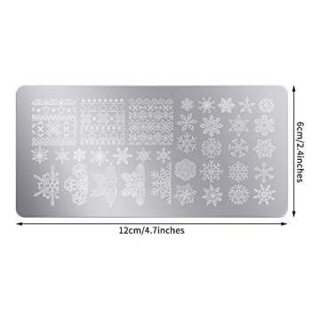 6 Pieces Christmas Nail Stamp Plates Nail Stamping Templates Snowman Snowflake Pattern Plates for DIY Nail Art Decoration