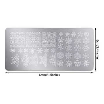 6 Pieces Christmas Nail Stamp Plates Nail Stamping Templates Snowman Snowflake Pattern Plates for DIY Nail Art Decoration