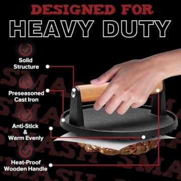 Grilliance 5pcs Burger Smash Press Kit for Delicious Burgers