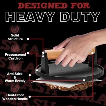 Grilliance 5pcs Burger Smash Press Kit for Delicious Burgers
