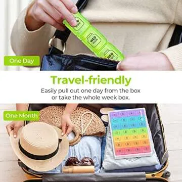 AUVON Extra Large Weekly Pill Organizer 4 Times a Day, 7 Day Pill Box, Daily Pill Case with 28 Compartments, Large Enough to Hold the Large Fish Oils, Vitamins, Supplements and Medication