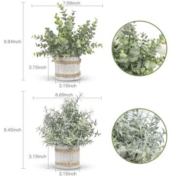 Der Rose 4 Pack Small Fake Plants Indoor Mini Artificial Plants for Home Office Farmhouse Decor Bath...