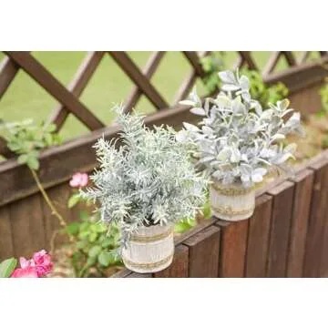 Der Rose 4 Pack Small Fake Plants Indoor Mini Artificial Plants for Home Office Farmhouse Decor Bathroom Bedroom Kitchen Desk Decor