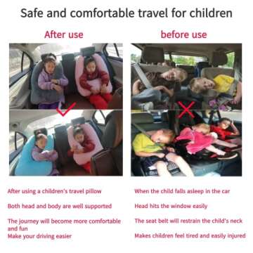 FHSGGP Travel Pillow Car Pillow Kid Car Sleeping The Sleeping Aid for Adults and Kids on Road Trips ...