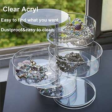5-Layer Rotatable Jewelry Organizer for Women