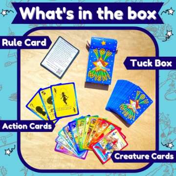 You Wish! Magical Creatures Family Card Game - Easy Card Game for Kids and Adults, Great for Game Ni...