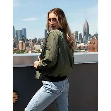 Zeagoo Womens Lightweight Jackets Zip Up Coat Casual Bomber Jacket Outwear