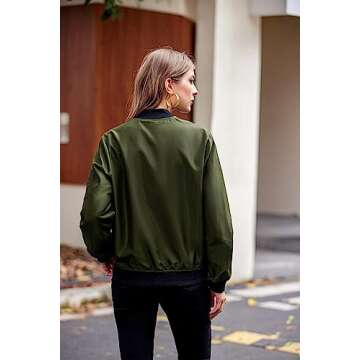 Zeagoo Womens Lightweight Jackets Zip Up Coat Casual Bomber Jacket Outwear