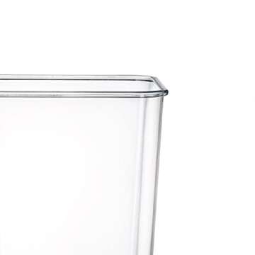 Suwimut 4 Pack Acrylic Flower Vase, Clear Square Tapered Table Flowers Vase Decorative Centerpiece for Home Kitchen Wedding Decorations, Unbreakable Plastic Vase for Flowers, 5x9 Inch Tall Cube Shape