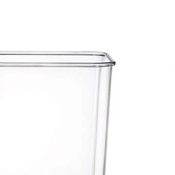 Suwimut 4 Pack Acrylic Flower Vase, Clear Square Tapered Table Flowers Vase Decorative Centerpiece for Home Kitchen Wedding Decorations, Unbreakable Plastic Vase for Flowers, 5x9 Inch Tall Cube Shape