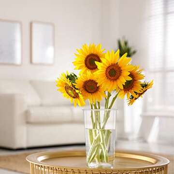 Suwimut 4 Pack Acrylic Flower Vase, Clear Square Tapered Table Flowers Vase Decorative Centerpiece for Home Kitchen Wedding Decorations, Unbreakable Plastic Vase for Flowers, 5x9 Inch Tall Cube Shape