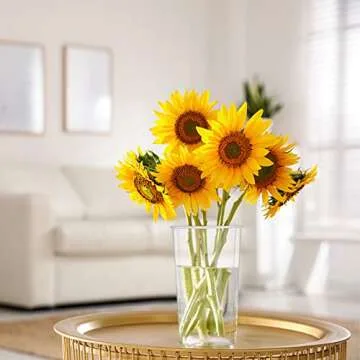 Suwimut 4 Pack Acrylic Flower Vase, Clear Square Tapered Table Flowers Vase Decorative Centerpiece for Home Kitchen Wedding Decorations, Unbreakable Plastic Vase for Flowers, 5x9 Inch Tall Cube Shape