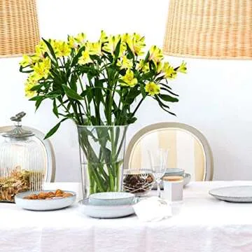 Suwimut 4 Pack Acrylic Flower Vase, Clear Square Tapered Table Flowers Vase Decorative Centerpiece for Home Kitchen Wedding Decorations, Unbreakable Plastic Vase for Flowers, 5x9 Inch Tall Cube Shape