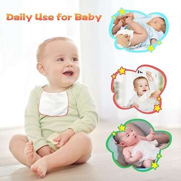 FAMOPLAY 54 Packs Flannel Reusable Baby Wipes Cloth Wipes with Blue Wipes Dispenser, Reusable & Natural Skin-Friendly Cloth Baby Wipes, Body Face Hand Washcloth Essential for Cloth Diapers