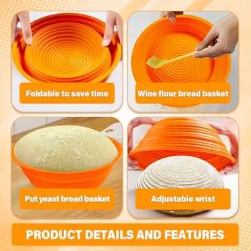 Gormanams Silicone Bread Proofing Baskets for Perfect Sourdough