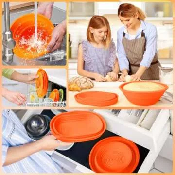 Gormanams Silicone Bread Proofing Baskets for Perfect Sourdough